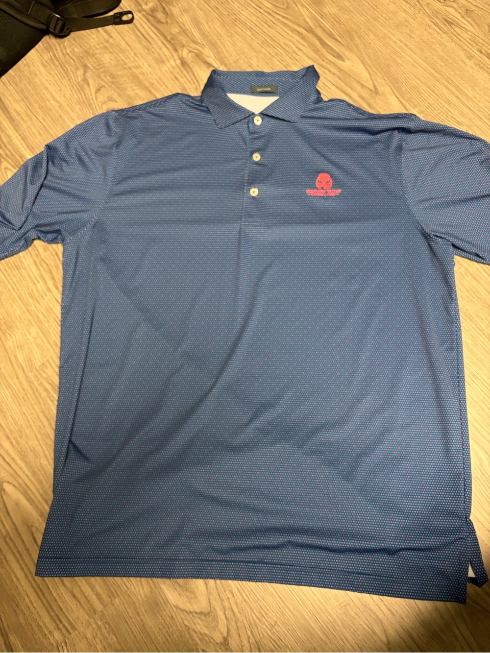 Turtleson Men's Blue Golf Polo with Pink Chest Logo